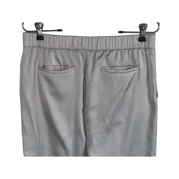 Halston Heritage Sz 6 Straight Leg Paneled Satin Pull On Trousers Elastic Waist‎ - Picture 4 of 8